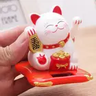Манеки Неко на солнечной батарее, счастливый кот, приветственный китайский Кот на удачу, машущий рукой машущий Кот удачи, фигурки для домашнего декора