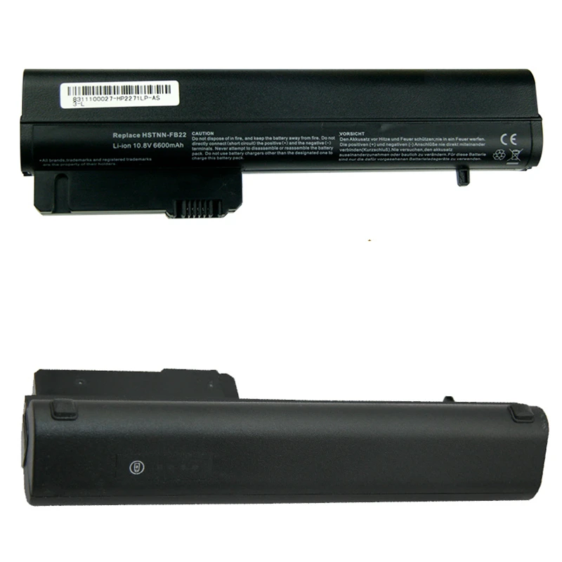 Аккумулятор 6600 мАч для ноутбука HP2530P 2540P 2510P NC2400 NC2410 EH767AAA EH768AAAA HSTNN-DB22 DB23 DB65 FB21 FB22