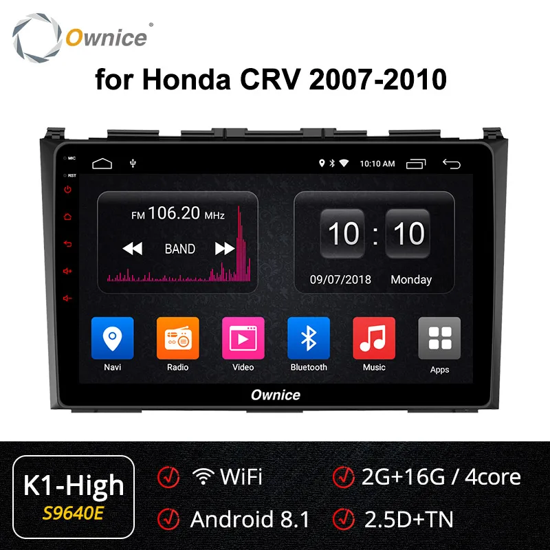 S9640 K1-High Ownice K3 K5 K6 Восьмиядерный автомобильный DVD Andoid 9,0 для Honda CRV CR-V 2006-2011 радио видео gps dvd-плеер 2G/3 2G 4G сеть LTE - Цвет: S9640 K1-High