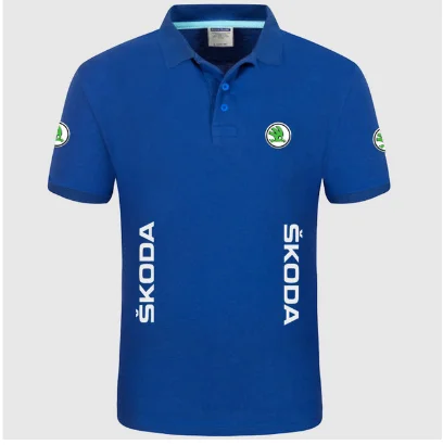 

Summer High quality brand for Skoda logo polo short sleeve shirt Fashion casual Solid Polo Shirt unisex shirts