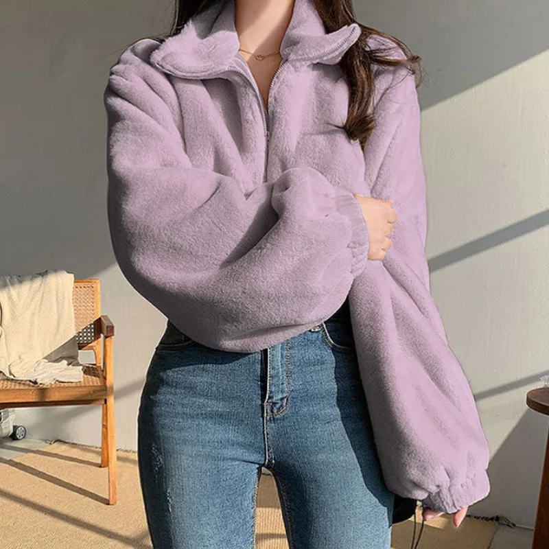 Шикарная пушистая укороченная толстовка высококачественное мягкое теплое