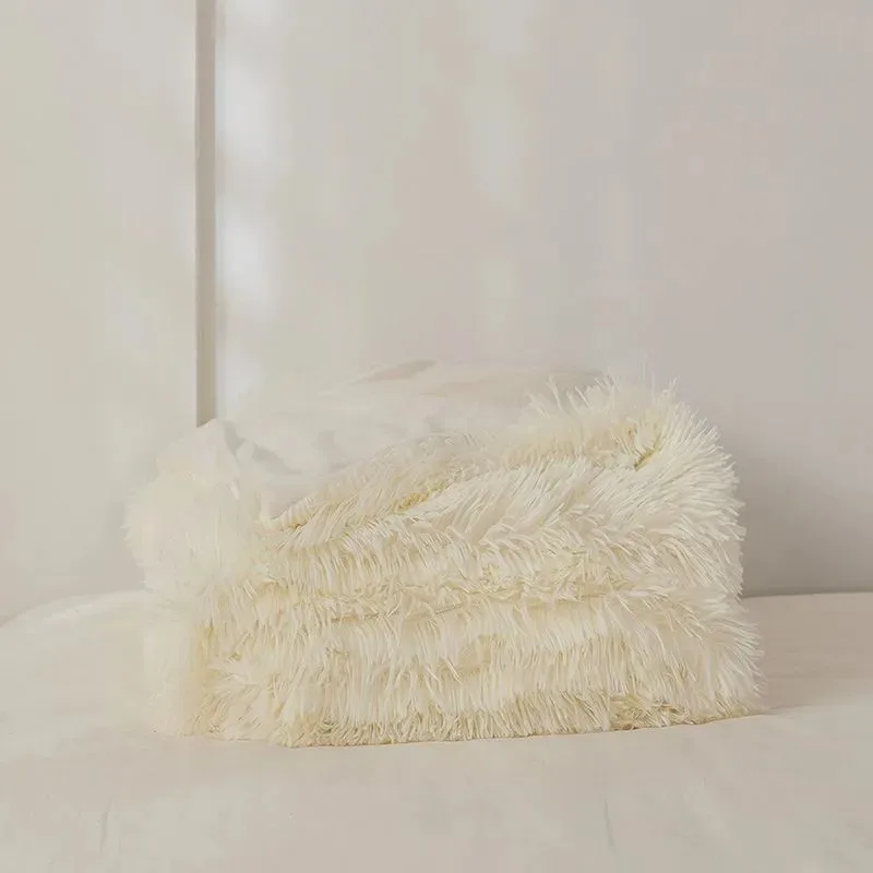 Покрывало на кровать 4-5 см голубое серое зимнее в японском стиле 2021 Х200 | Дом и сад