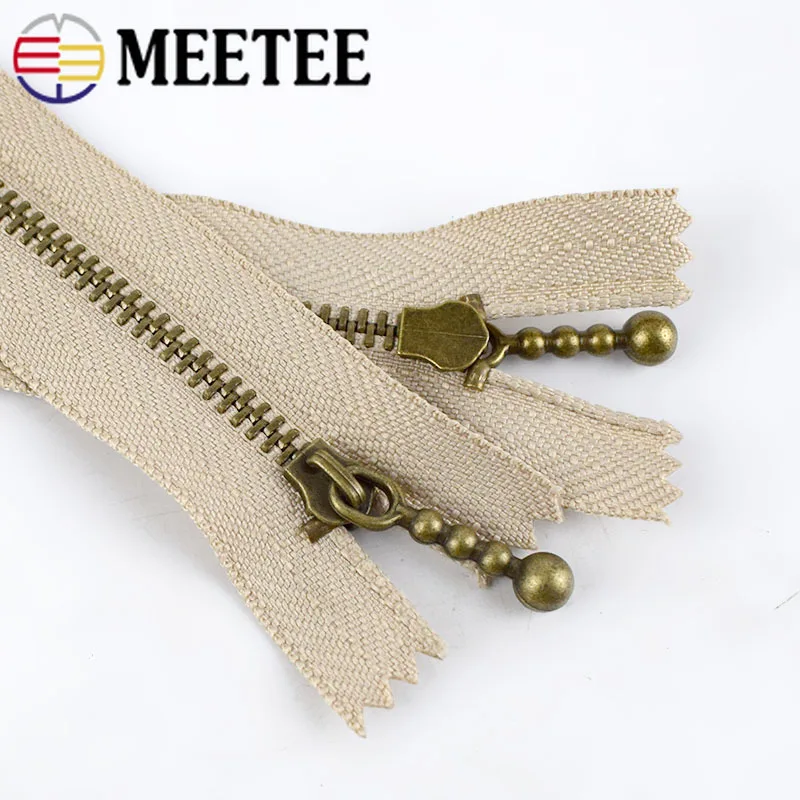 Металлическая молния Meetee из чистой меди 12 40 см хаки 3 # закрытые молнии для шитья