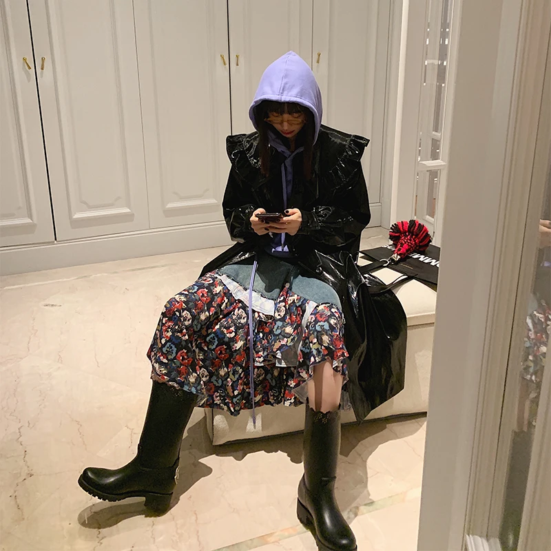 DEAT 2020 новая весенняя модная женская одежда воротник с оборками из искусственной