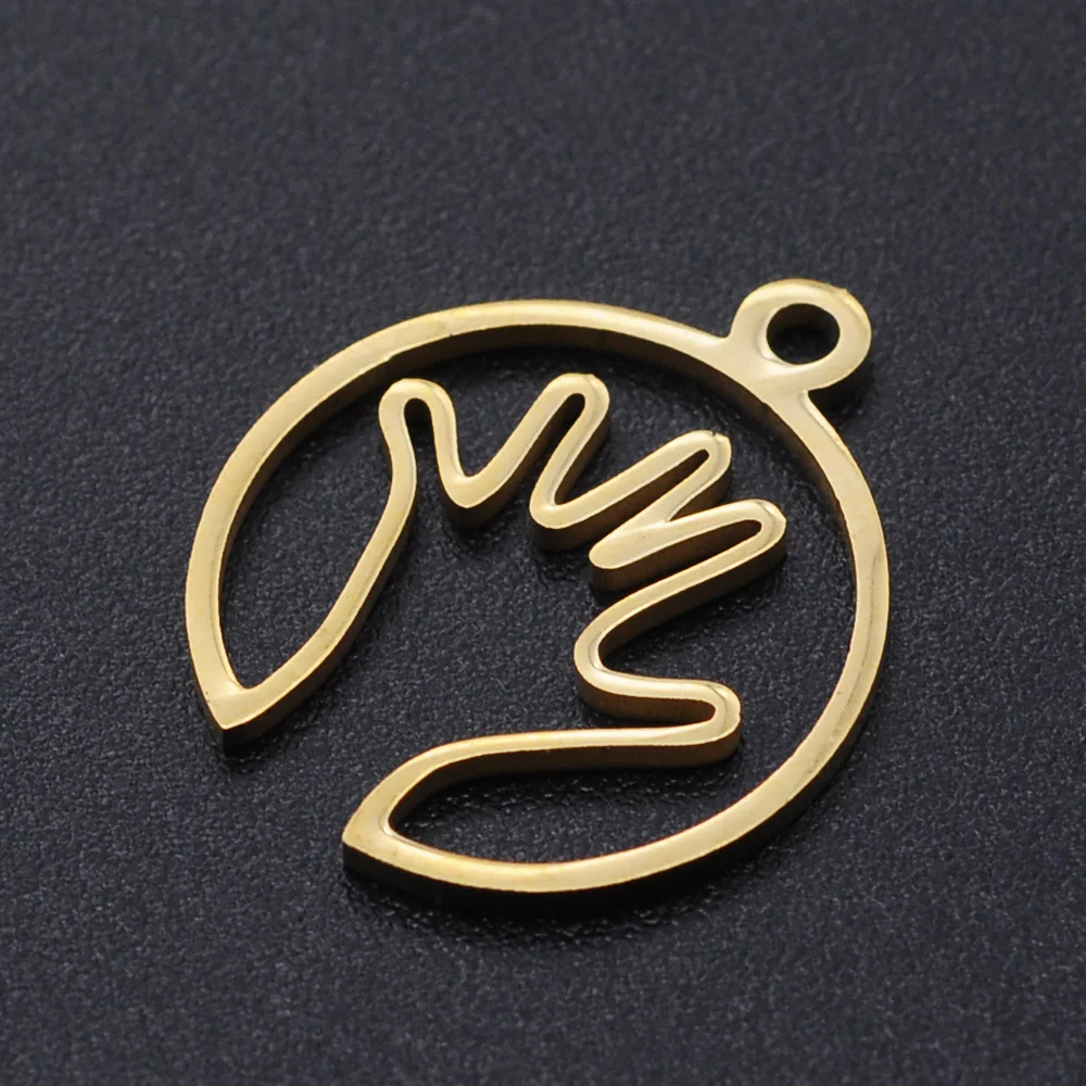 10pcs/lot Real Stainless Steel Hollow Hand Charms Pendants for DIY Jewelry Making Necklaces Bracelet Accessories 15*17mm | Украшения и