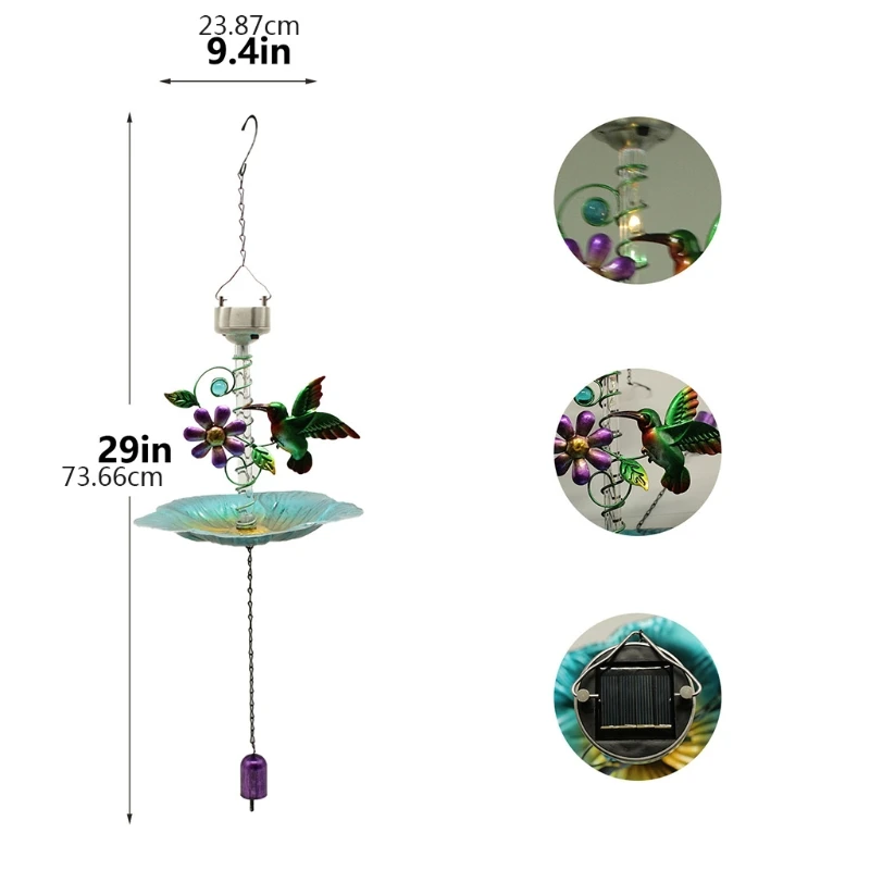 

Wild Bird Feeder for Outside - Hanging Birdfeeders w/ Solar Powered LED Light