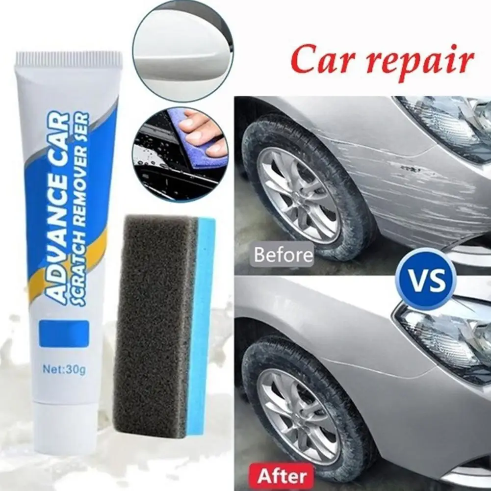 

30ml Car Scratch Remover Polish Cloth & Car Body Compound Paste Sponge Kit Car Remover Scratch Repair Paint Polishing Agent Wax