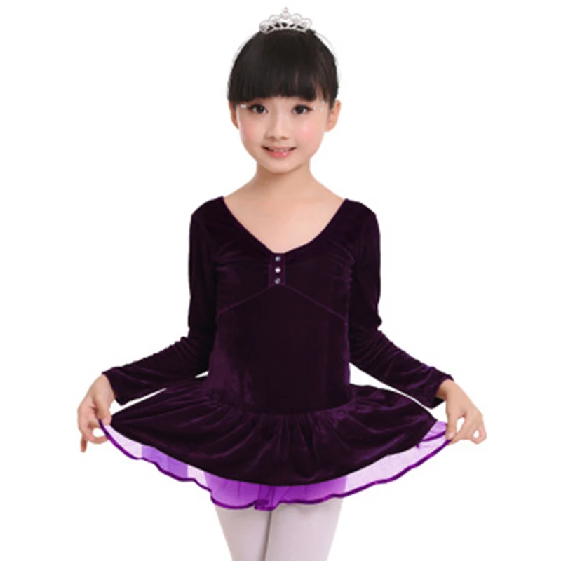 Детское теплое бархатное балетное платье сезон осень зима Балетные
