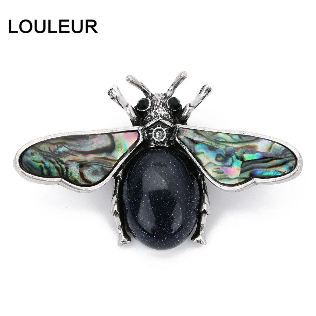LOULEUR, модный пчелиный натуральный камень, жемчужный кулон в виде раковины абалона, двойное использование, подвеска, ювелирные изделия, изготовление для женщин