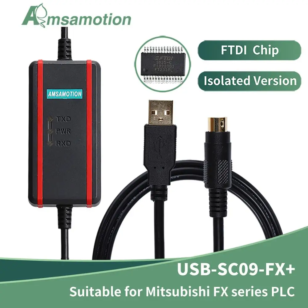 FTDI Кабель с микросхемой USB SC09 FX совместимый Mitsubishi FX1N 2N 1S 3U серии PLC для