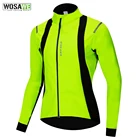 WOSAWE Мягкая флисовая велосипедная куртка, зимняя дышащая зеленая ветрозащитная Водонепроницаемая велосипедная куртка с карманами для MTB велосипеда