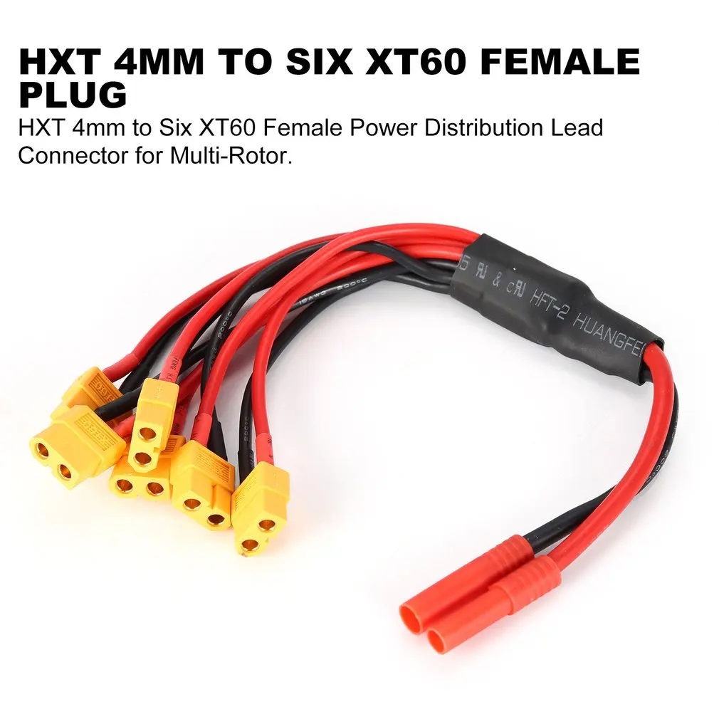 HXT 4 мм до 6 XT60 гнездовой свинцовый коннектор для многороторного многозарядного