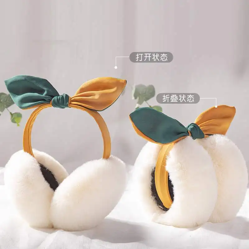 

Foldable Earmuffs Women Girl Plush Warmer Cute Hair Band Earmuffs Fur Winter Kawaii Novelty Ear Muffs High Quality Accessories