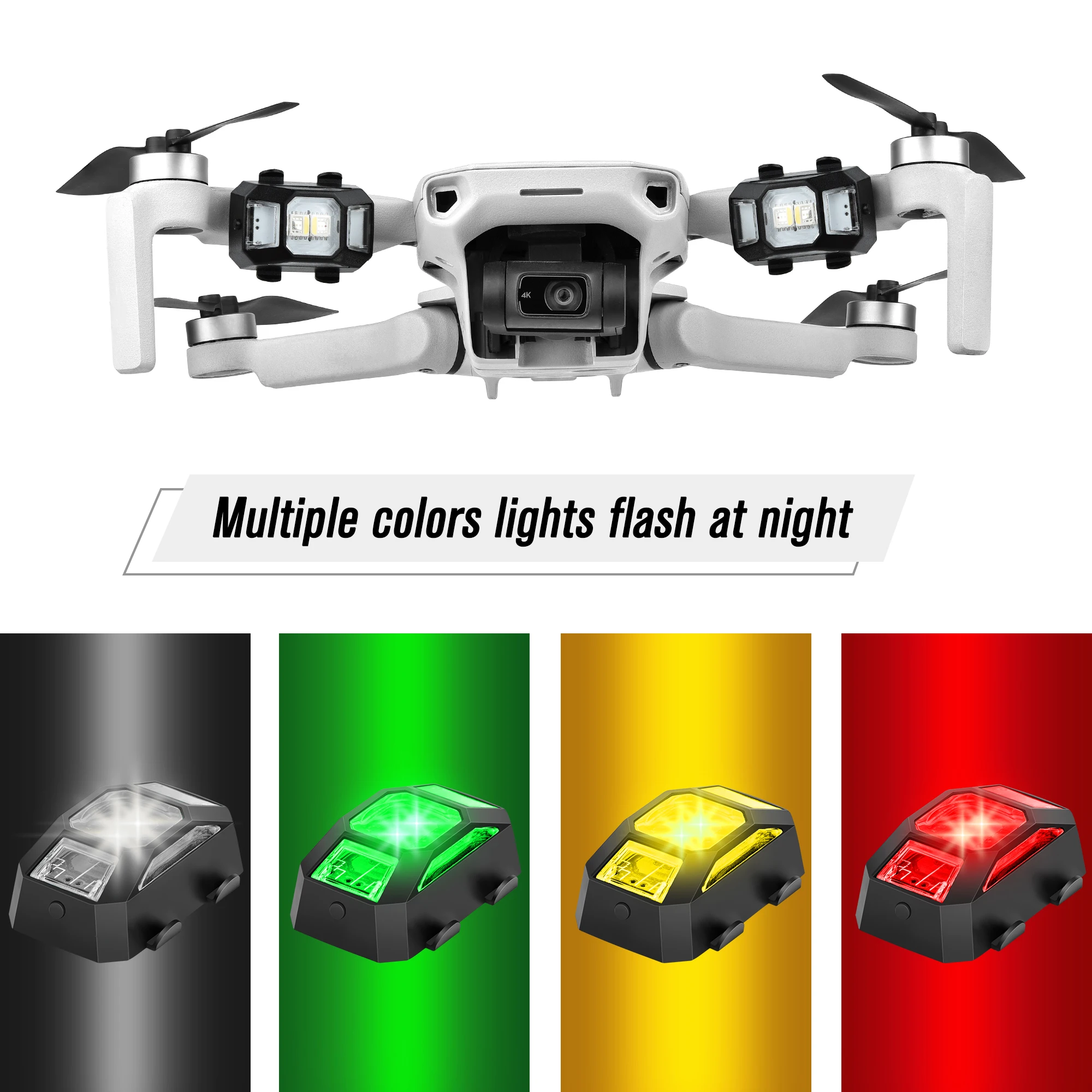 

Drone Strobe Light FAA Anti-Collision Light Night Flight Lights with 4 Colors for DJI Mini 3 Pro/Mavic 3 /Mini 2 Accessories