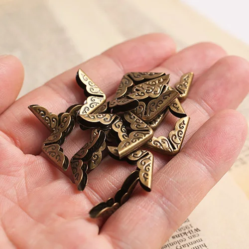 40 шт./лот 100 блокнот металлический уголок бронзовый тон 15*15*3 мм альбомный дневник