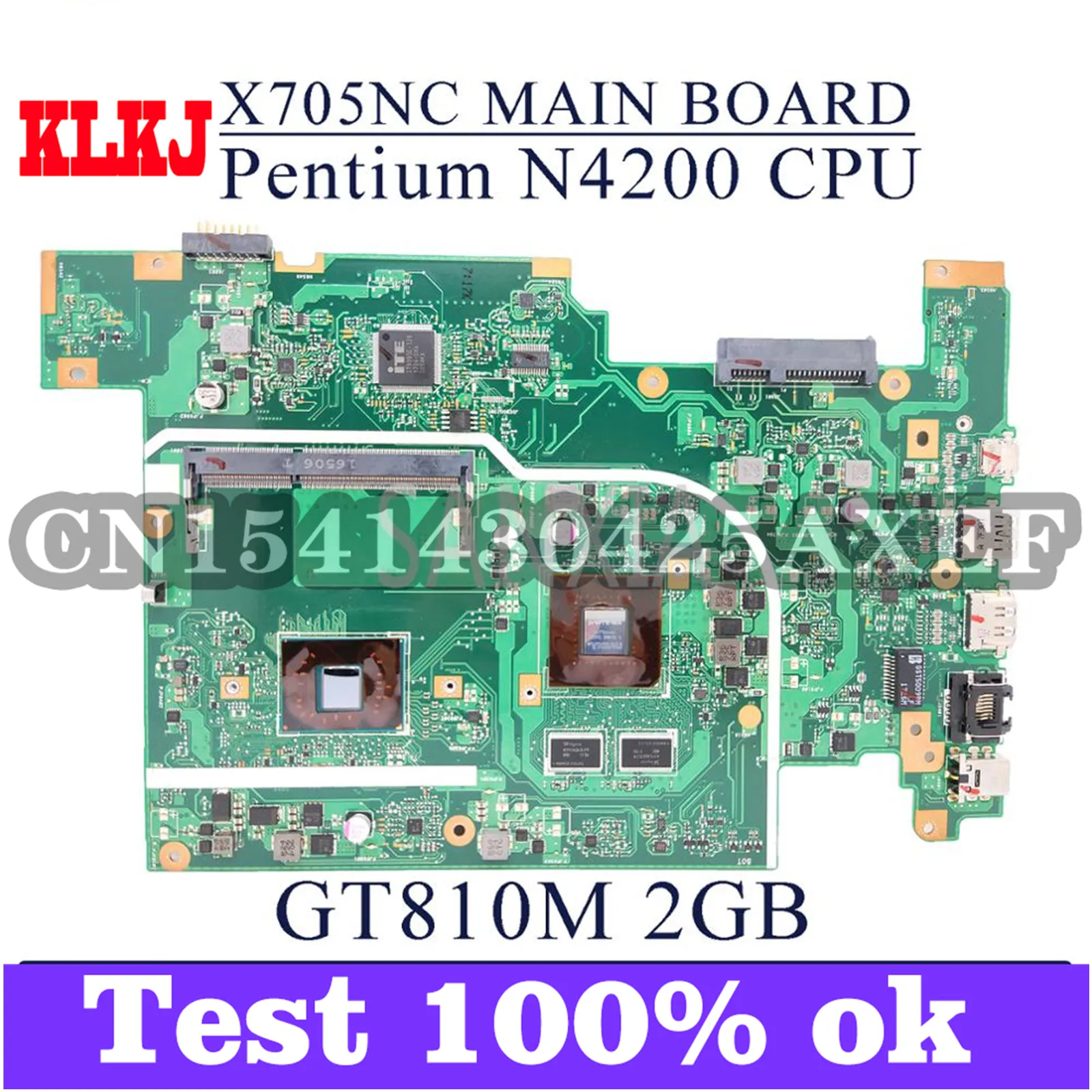 

KLKJ X705NC материнская плата для ноутбука ASUS VivoBook X705NC X705N оригинальная материнская плата Intel Pentium N4200 Процессор GT810M-2GB