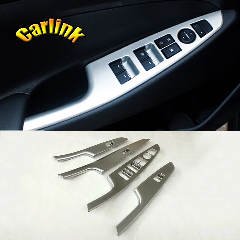 

For Hyundai Tucson 2015-2019 ABS Matte Door Window Lift Button Panel Protective Cover Trim LHD Car-styling Accessories 4pcs