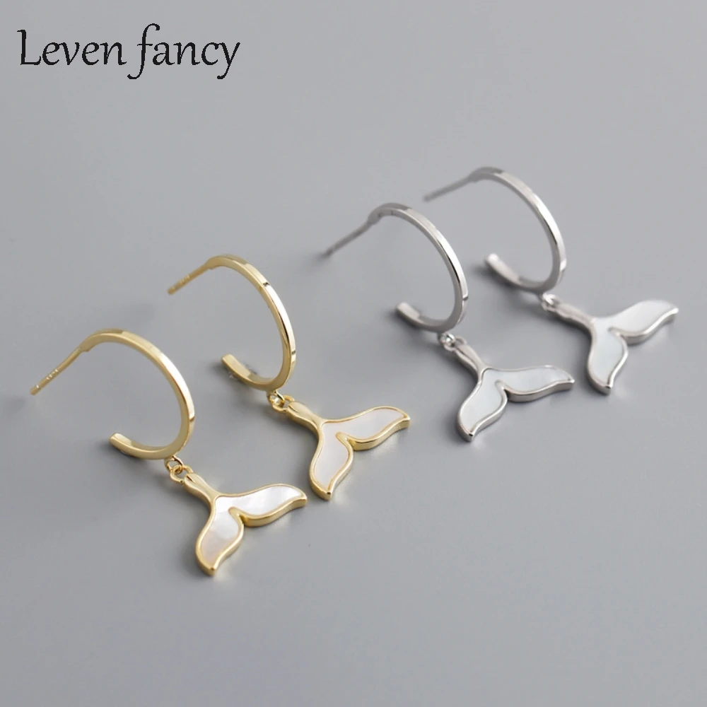 Серьги-Русалка Амулет из серебра и амулет Простой корейский полукруг