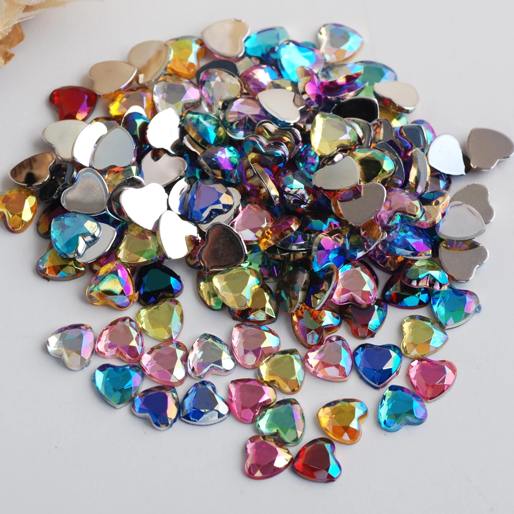 Акриловые кристаллы для дизайна ногтей 6 мм Стразы в форме сердца любовь
