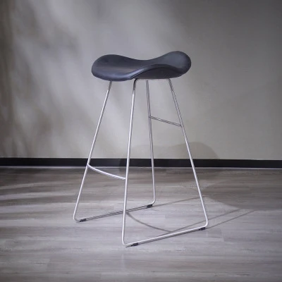 

ChinaFurniture Manufacturing Factory Modern Light Luxury Leather Stainless Steel Foot Bar Chair