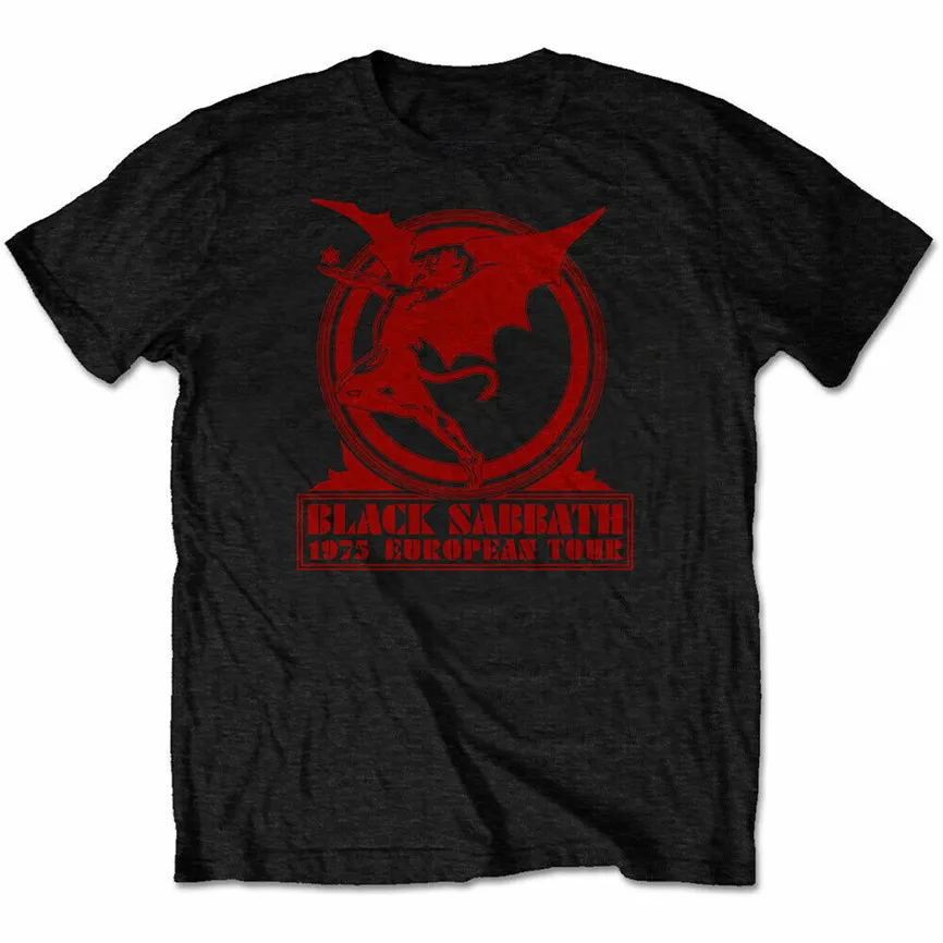 Black Sabbath европейский тур 75 Мужская футболка унисекс Лицензированная Merch полная