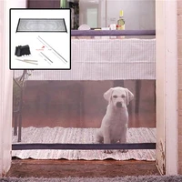 pet safety guard mesh dog animal gate folding portable fence for hall doorway and stair install anywhere dog training supplies