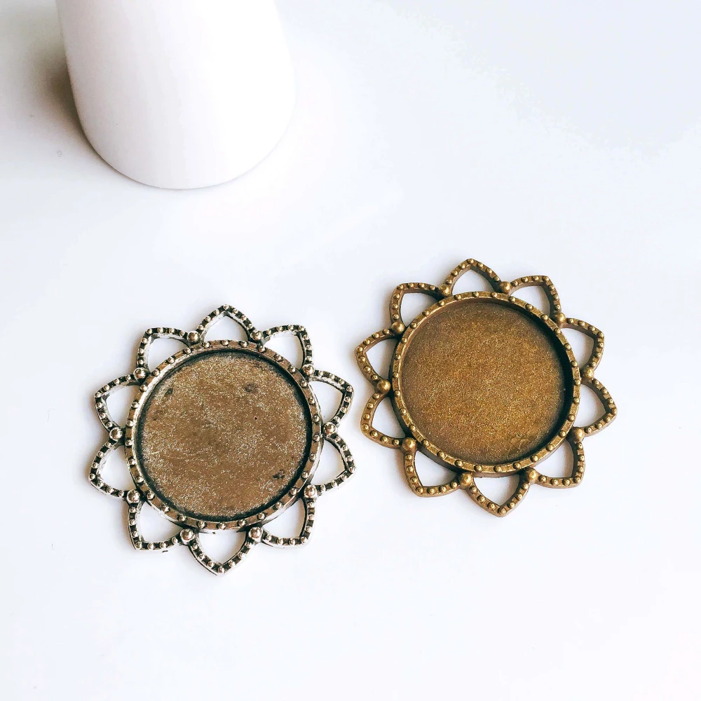 Античный бронзовый серебристый цвет 20 мм стеклянные заготовки под кабошон