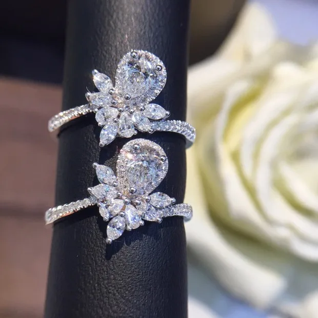 Natural Diamond 18K Gold Pure Ring Beautiful Gemstone Good Upscale Trendy Classic Party Fine Jewelry Hot Sell New 2020 | Украшения и