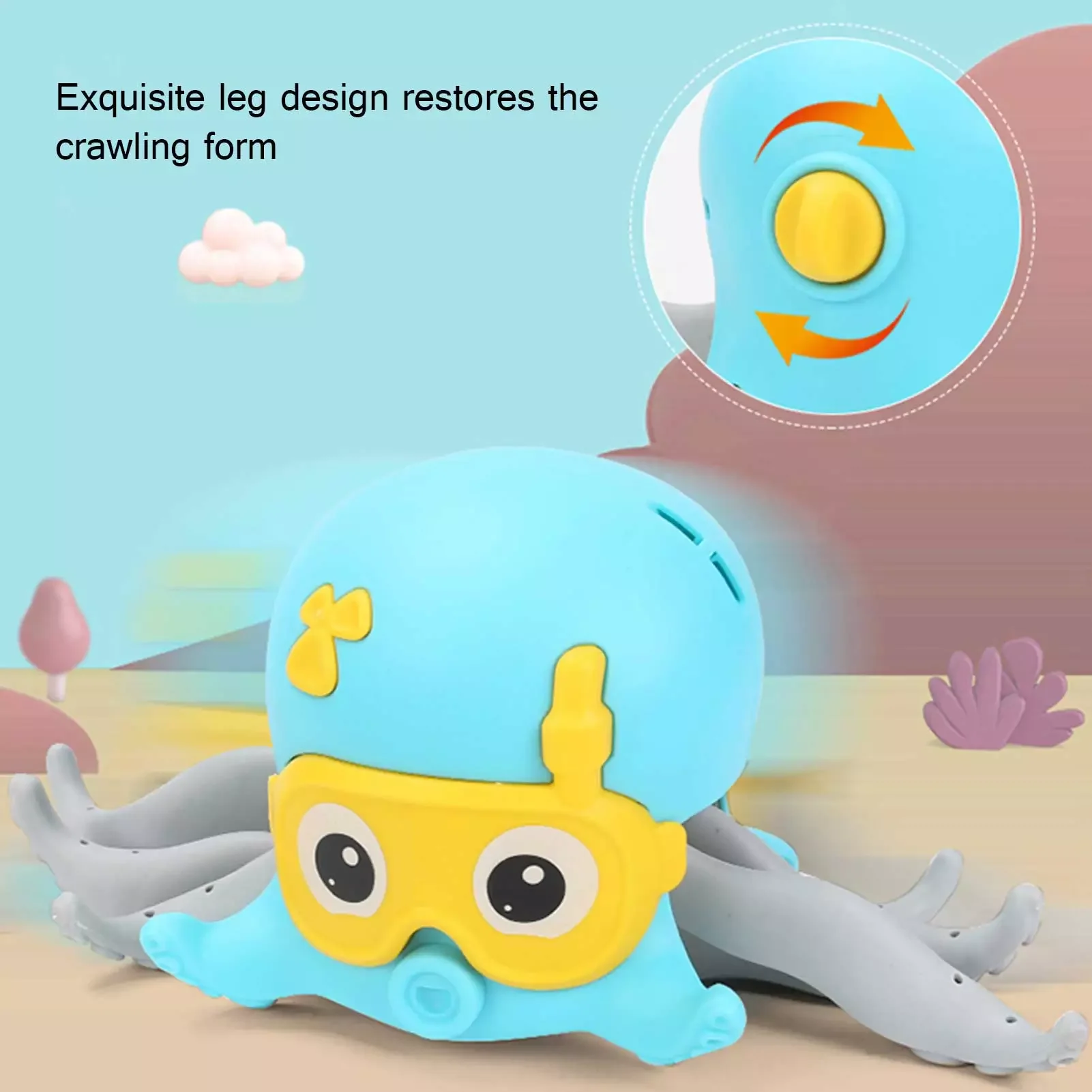

Bathing Bathtub Water Spring Floating Octopus Drag Walk Swim Land Crawl Girlfriend Children Funny Beach Toys