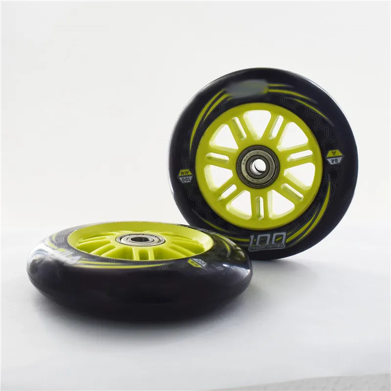 

Recommend 100mm Inline Speed Skates Wheel 84A Race Skating Tyre for 3X100mm / 4X100mm Chassis Base Frame ABEC-9 Bearing 8 pieces