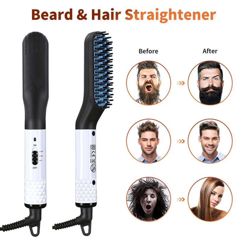 

Beard Hair Straightener Multi Quick Hair Straighten Comb Beard Brush Curling Combs Men Women Curler Hairbrush Styling Brushes