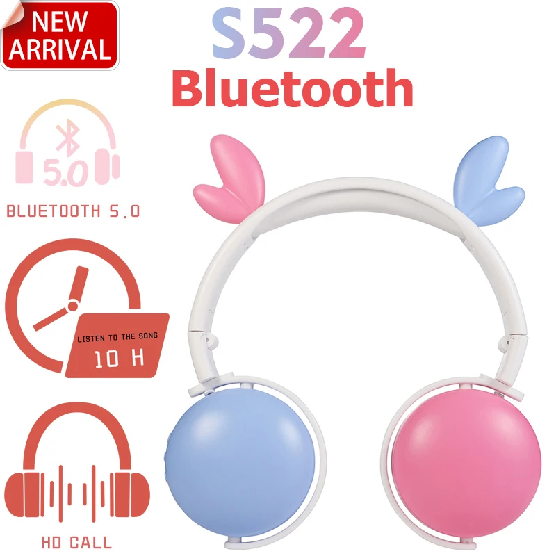 Беспроводные наушники с Bluetooth, складные наушники с кошачьими ушками, игровые наушники для ноутбука, компьютера, мобильного телефона, подарок для девочки