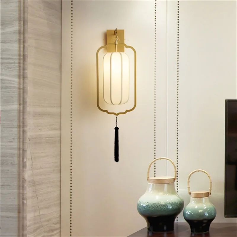 OUFULA домашний настенный светильник бра светодиодный из ткани современный для