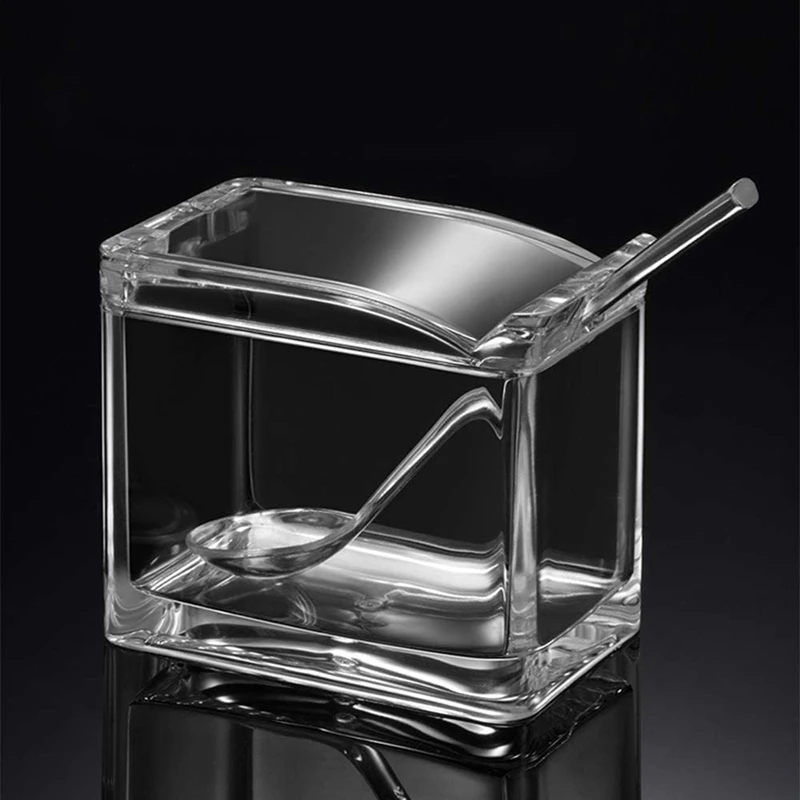 Прозрачный приправа горшки для специй 3 предмета коробка хранения контейнерная