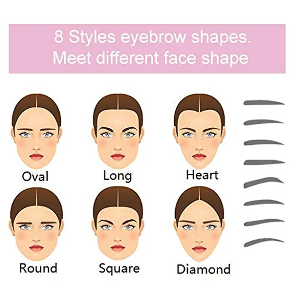 

DIY eyebrow template reusable 8 in 1 shape 8PCS shaper makeup modification plastic mold kit