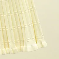 beige Осенние вязанные длинные юбки трапециевидной формы с эластичным поясом, плиссированные юбки до середины икры, Длинные вязаные зимние юбки - Цвет: beige