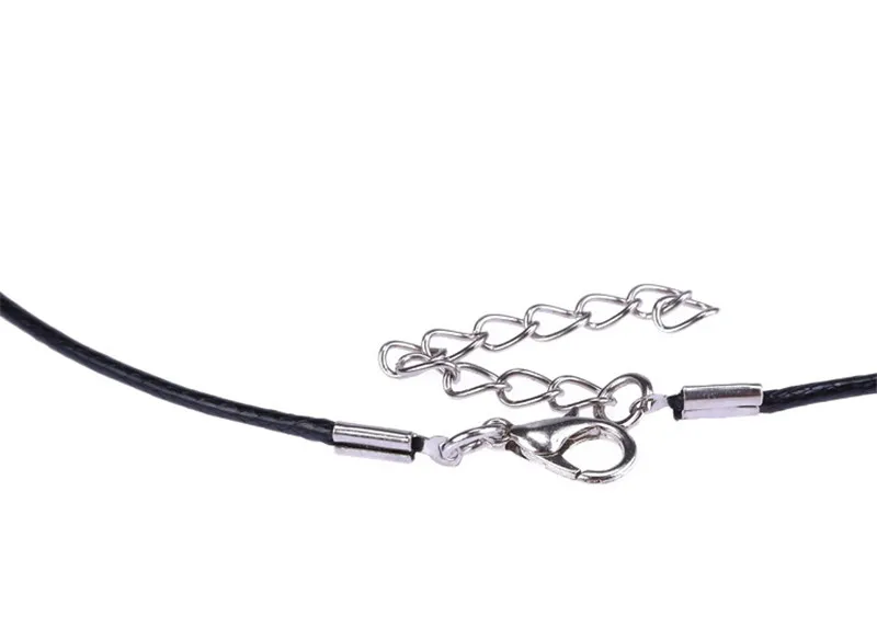 

10pcs Braided Adjustable Black Leather Rope Wax Cord DIY Handmade Necklace Pendant Lobster Clasp String Cord Jewelry Chains