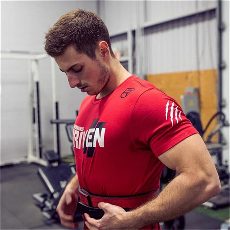 Мужская футболка с коротким рукавом для фитнеса бодибилдинга хлопок армейский