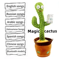 dancing cactus 120 song light shake melody plush dance plant repeat cactus talk stuffed toy with music for kids gift usb charge