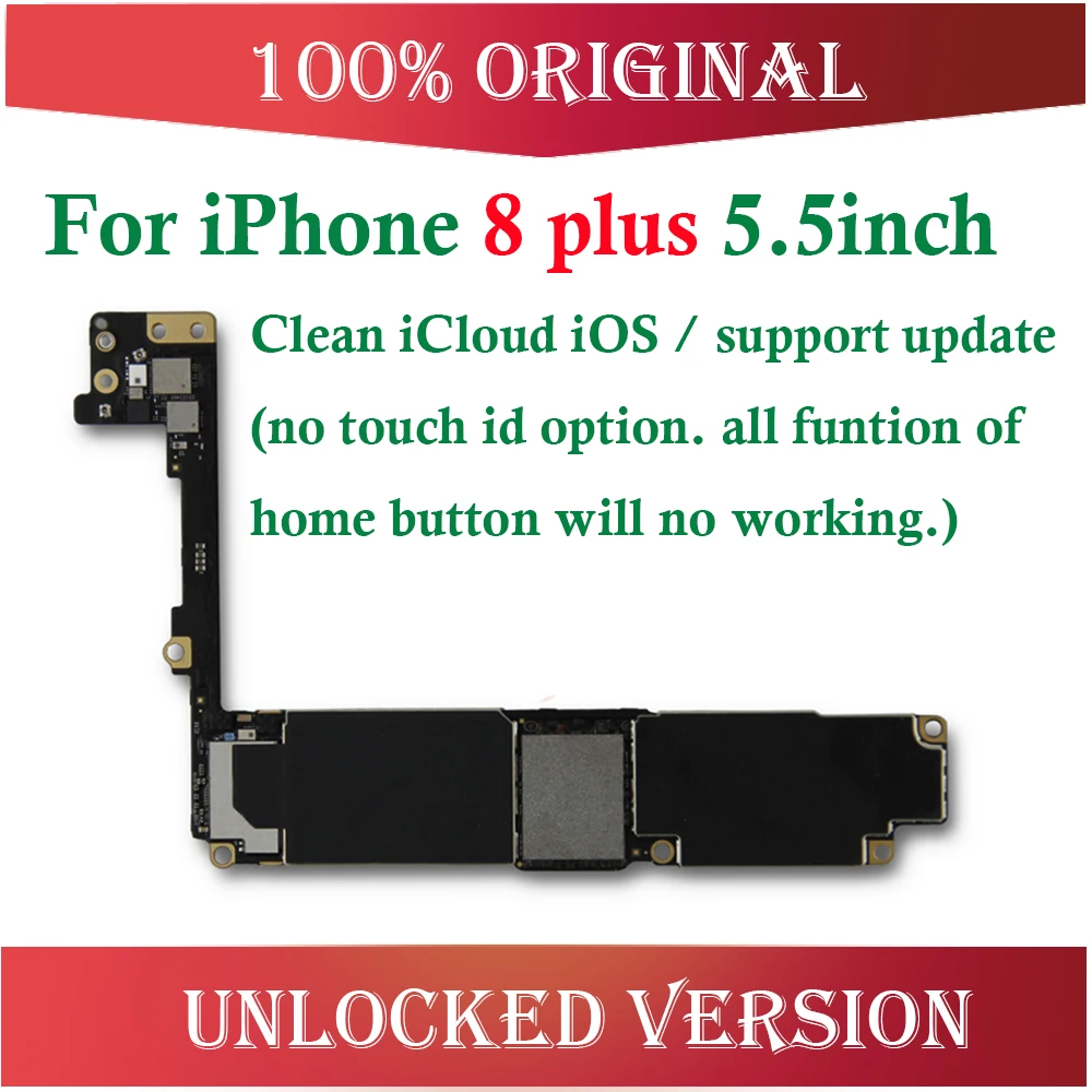 Разблокировка icould для iPhone 8 Plus материнская плата без/с сенсорным ID ремонт оригинальная материнская плата для iPhone 8 5,5 дюймов