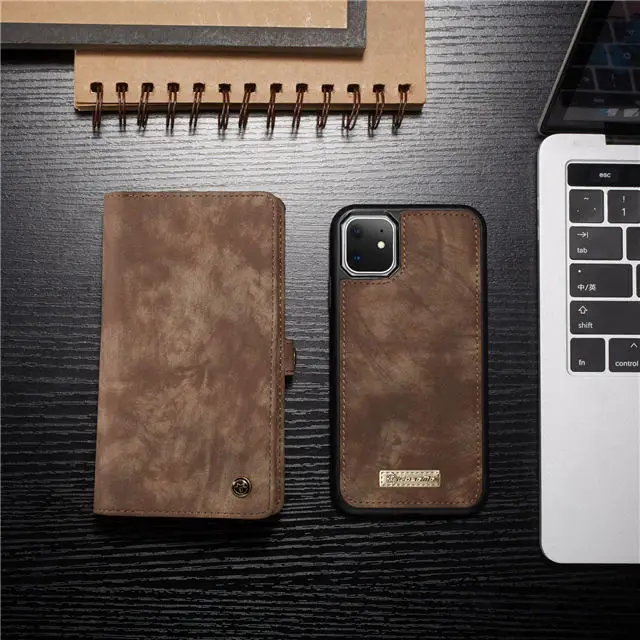 Чехол для iphone 11 Pro Max xs max xr x 6 6s 7 8 plus, съемный магнитный чехол для телефона, кожаный чехол-бумажник etui