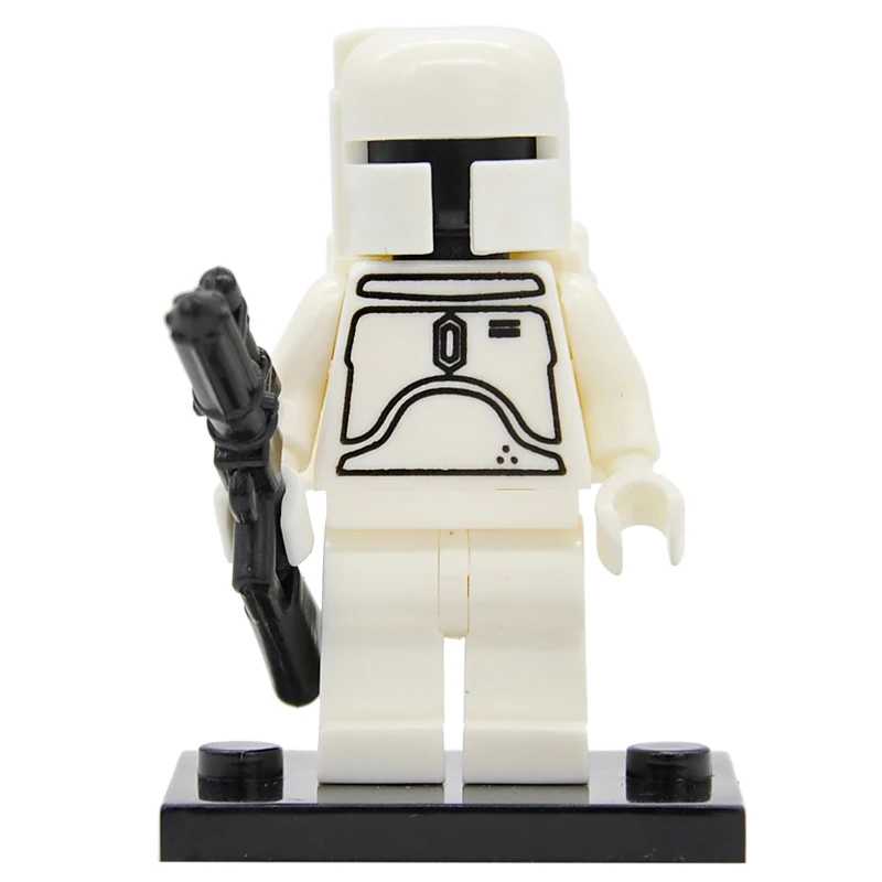 Мандалорское драже popping Boba Мандалорское одной продажи Star Wars рисунок Джанго Фетт pre vizsla Набор строительных блоков Модель бобба Фет игрушки - Цвет: White Fett