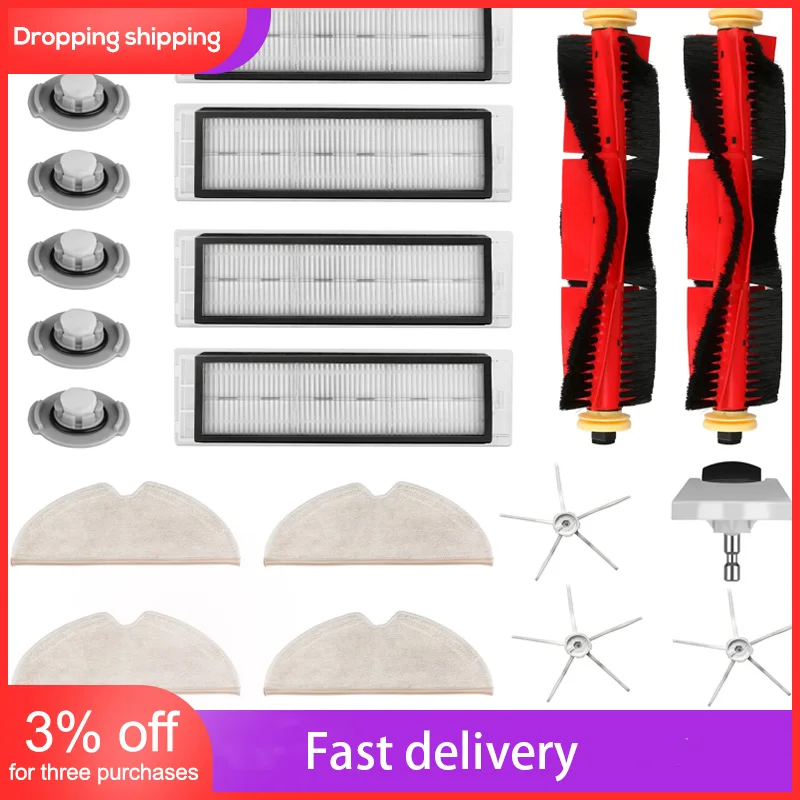 

20 Pcs Accessories Kit for Xiaomi Roborock S6 S60 S65 S5 MAX T6 Vacuum Cleaner Accessories Sweeper Accessories Soft Rubber Edge