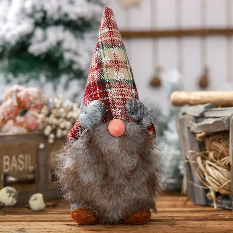 Merry Christmas Long Hat Swedish Santa Gnome Plush Doll Ornament Xmas Tree Decor Home Party Decoration Gifts for Kids Boys Girls | Дом и сад
