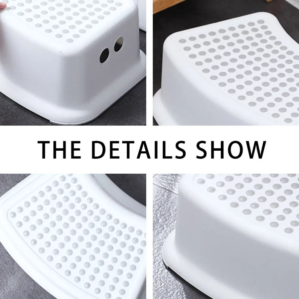 

Anti Step Stool Children Bathroom Foot Stool Bath Toilet Stool for Home (White)