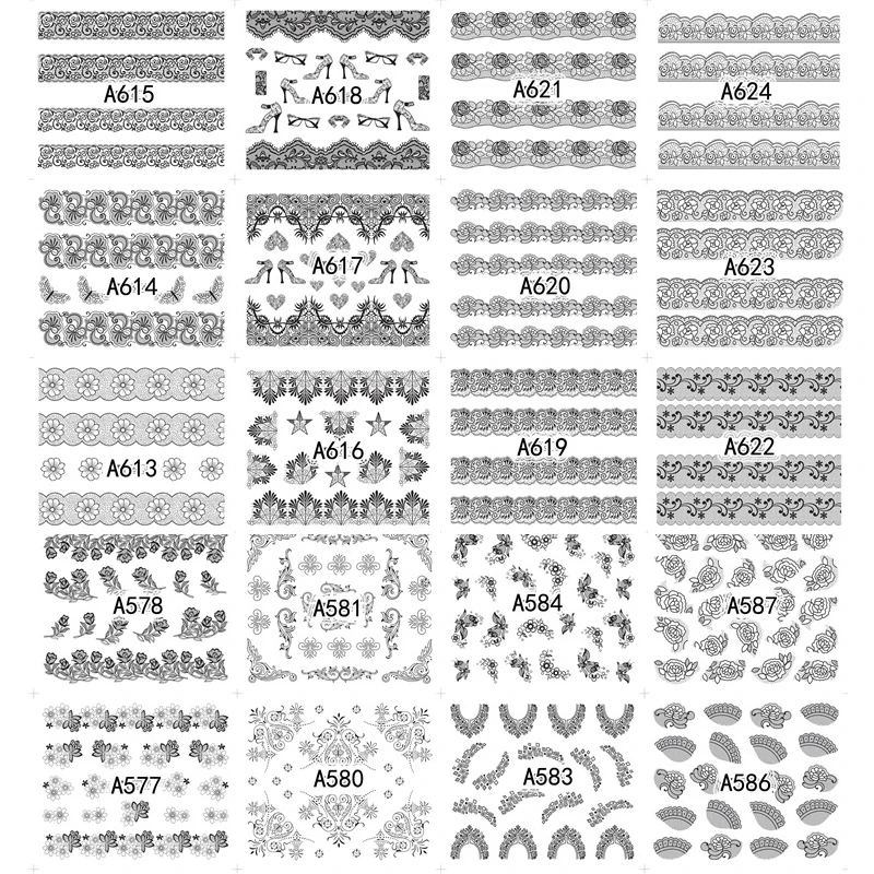 12 шт./компл. черные белые кружева блестящие искусственные бриллианты