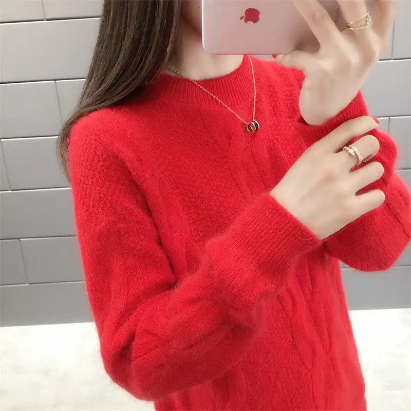 

2020 New Sweater Female Korean Version Of The Loose Sets Of Foreign Air Knit Wild Self-cultivation Bottoming Shirt Shirt Tide