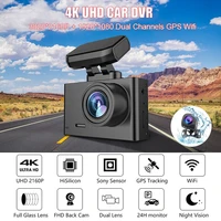 dash cam 4k gps wifi for car dual lens dvr rearview mirror camera 4k dashcam 38402160p front rear registrar motion detector