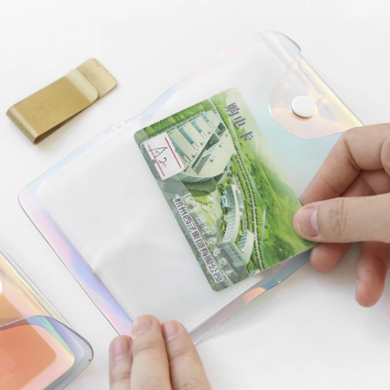 

36 Bits Card Bag Hologram Transparent Credit Card Holder Women Card Case Organizer Wallet Fashion Clear Pvc Passport Cards Cover