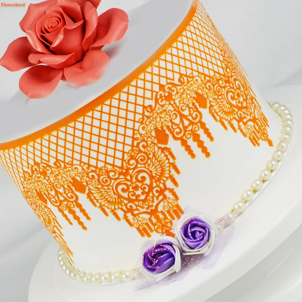 Новинка кружевной коврик силиконовая форма для мастики торта украшение на день